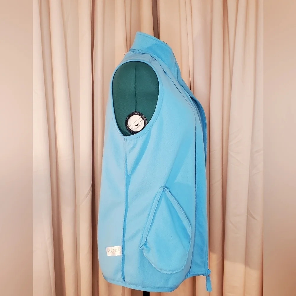 0118. NWOTs ~ Woman Within ~ Sky Blue ~ Fleece Vest w/ Pockets - Picture 5 of 11